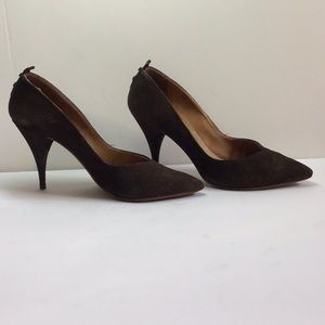 KENNETH COLE PUMPS VINTAGE 1982, BLACK SUEDE, SCREW ACCENTS, 3.5" HEELS, SZ 8